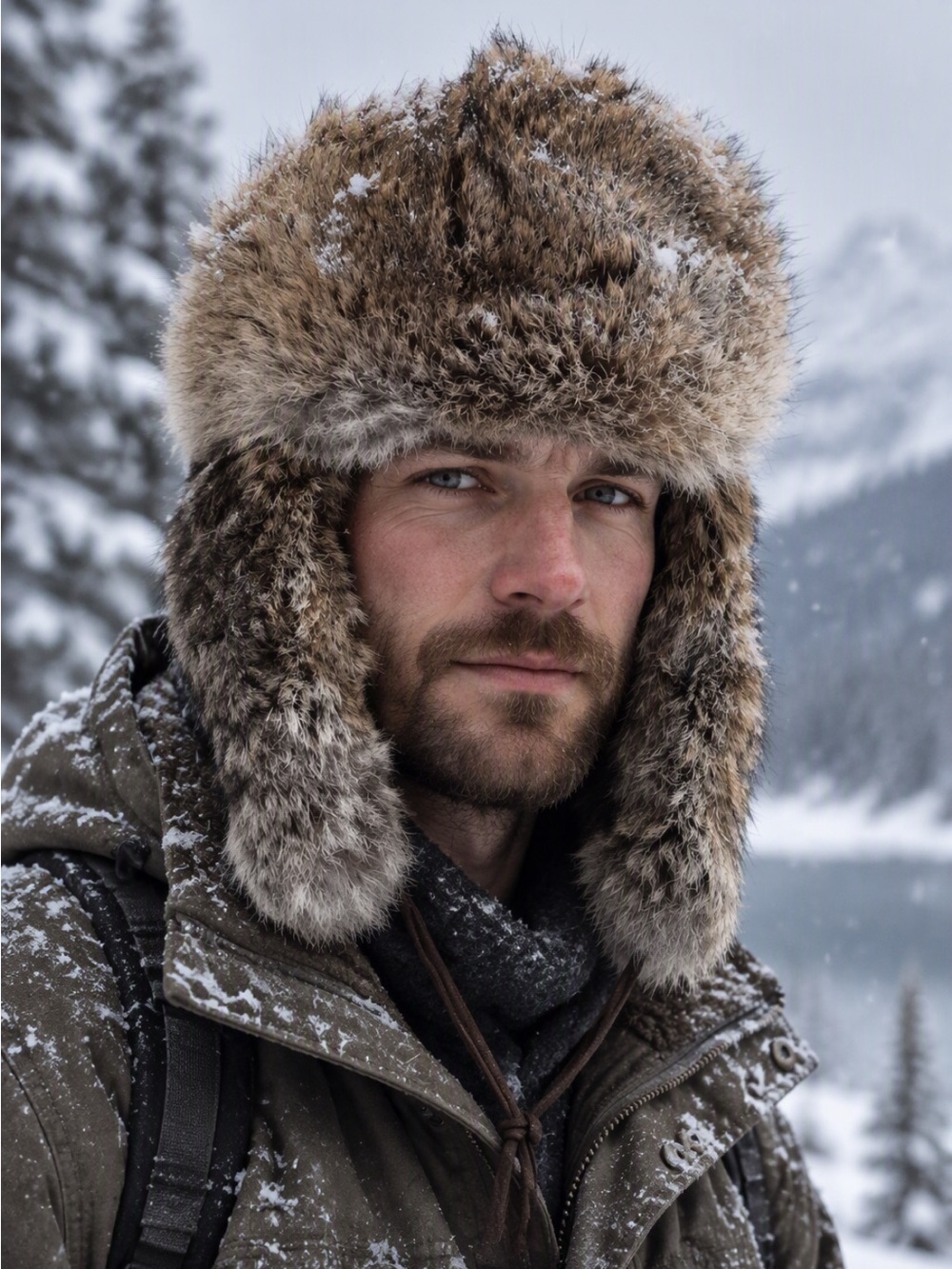 Vintage Bushline Trapper Fur Hat